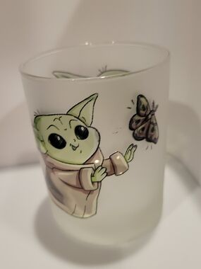 Yoda Frosted Glass Art Tumbler